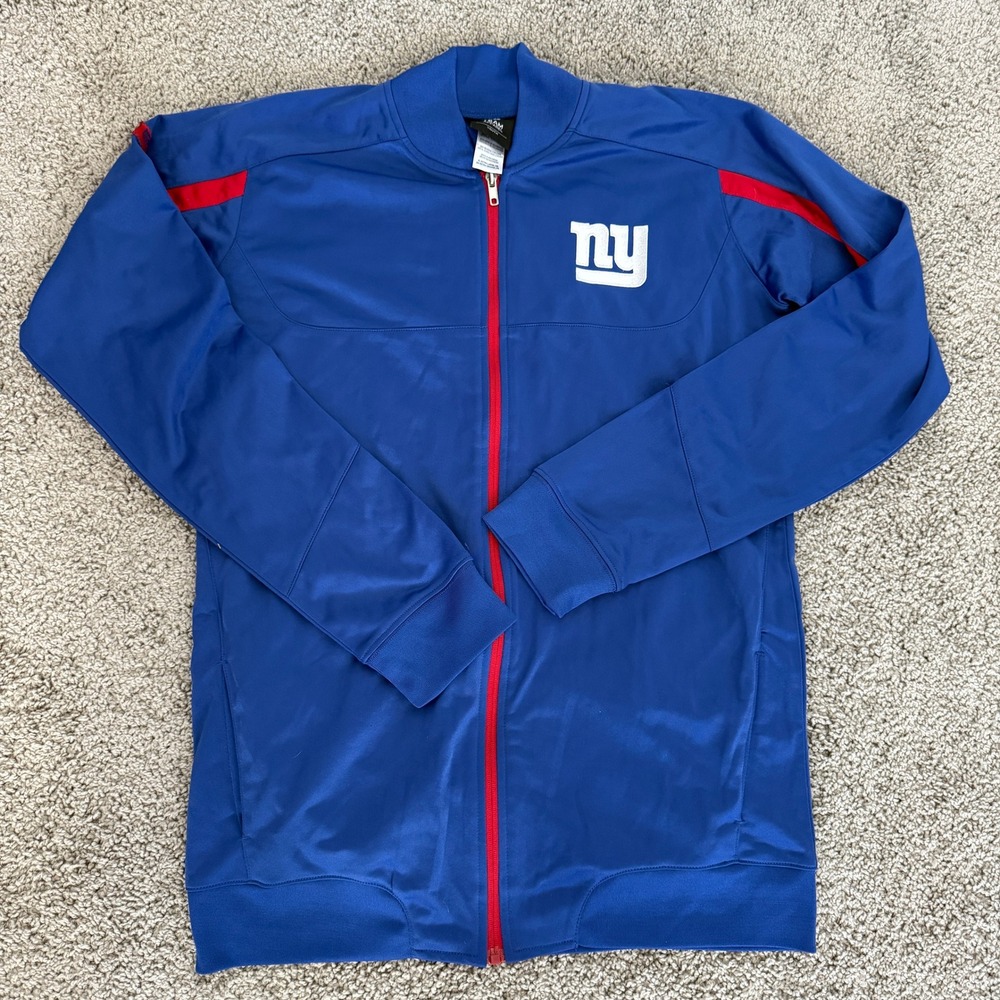 NFL Team Apparel New York Giants Blue Full Zip Track Jacket Size Youth X-Large